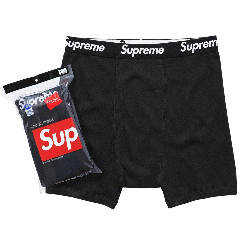 Supreme Hanes Boxer Briefs (4 Pack) 'Black'